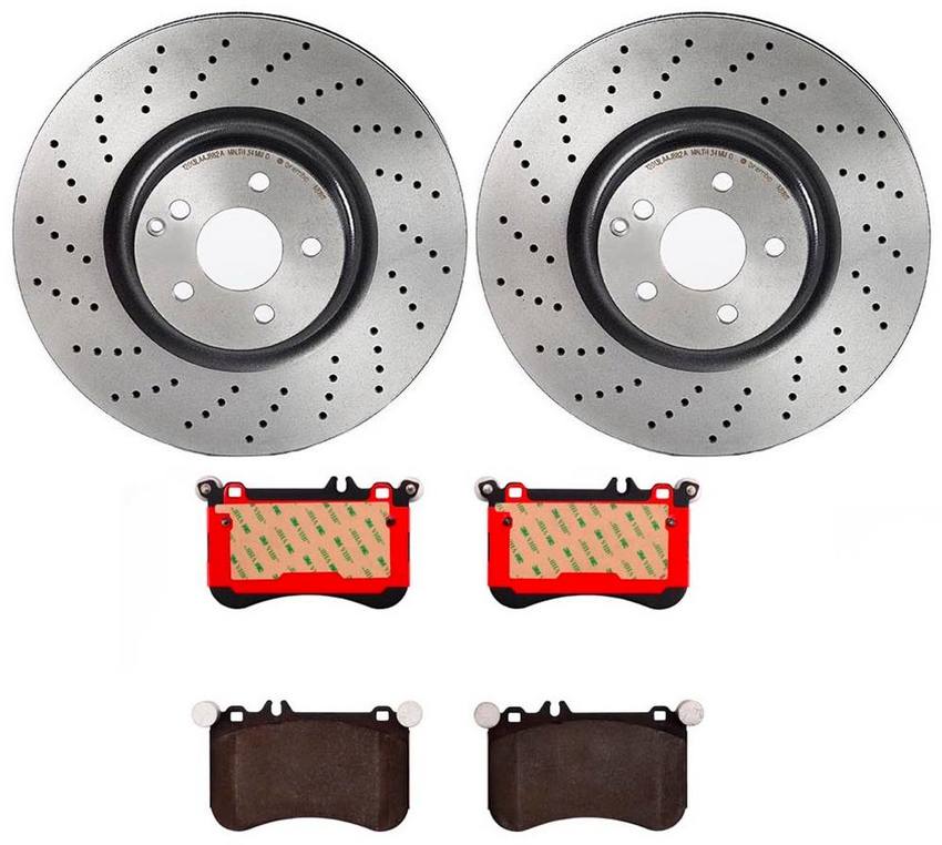 Mercedes Brakes Kit - Brembo Pads and Rotors Front (360mm) (Ceramic) 221421181207 - Brembo 3052827KIT